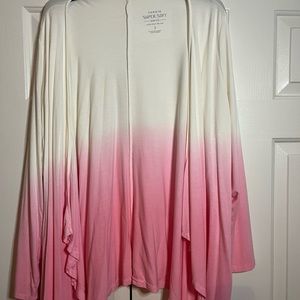 Torrid Super Soft Cardigan Pink/White NWT